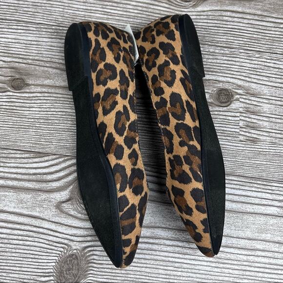 Old Navy Navy Pointy Faux- Suede Animal Print Flats Sz 7 - Picture 8 of 12